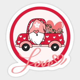 Happy Valentine's Day - Cute Dwarf drive in Love car Sticker